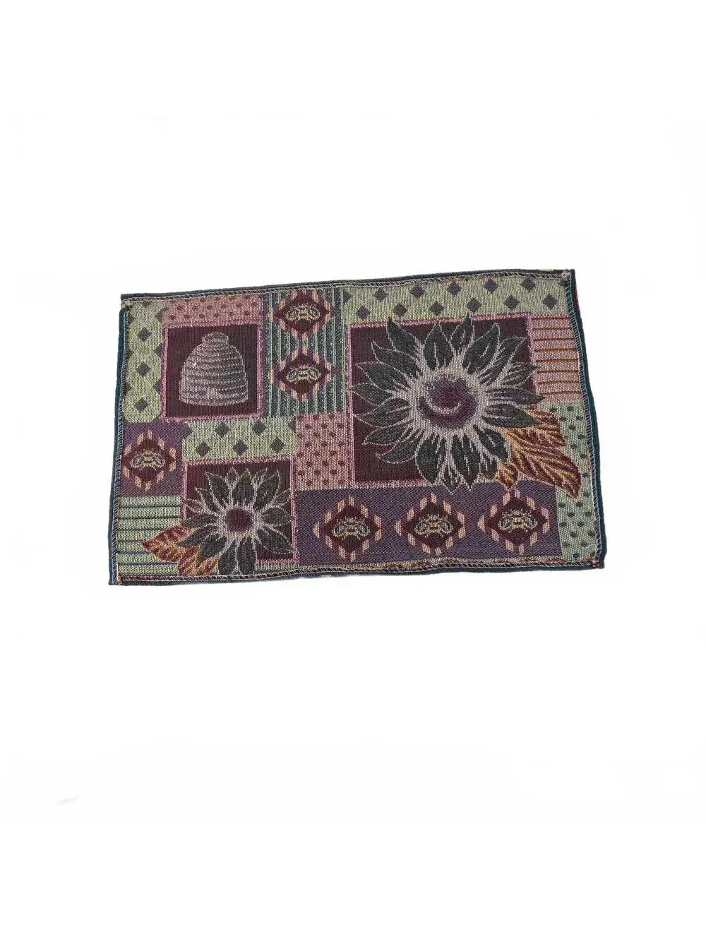Vintage Sunflower Bee Tapestry Placemats Set of 4 Cottage Farmhouse